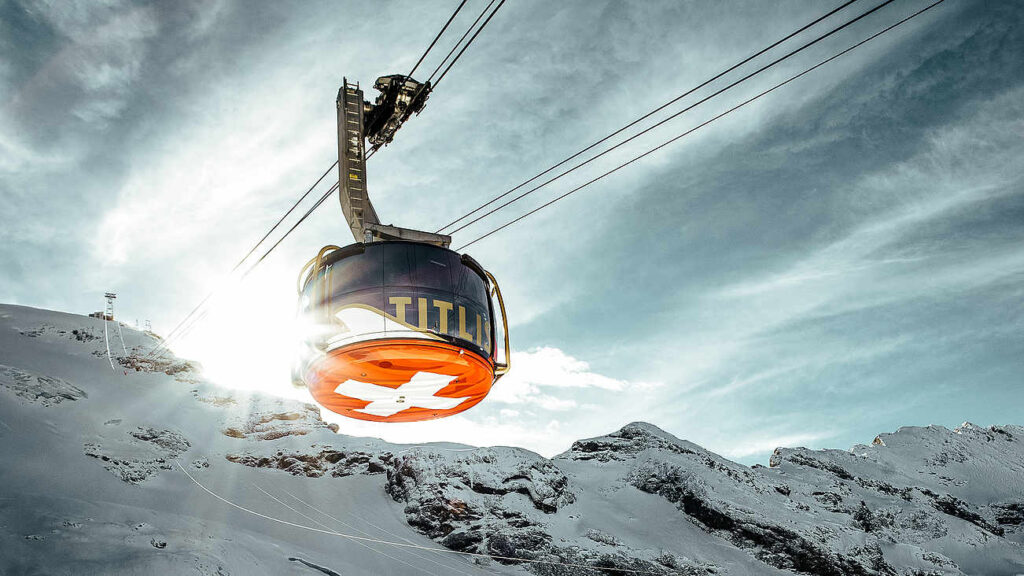 Lanovka Titlis Rotair s otočnou kabinou. Foto: Switzerland Tourismou. Foto: Switzerland Tourism